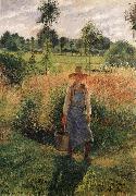Camille Pissarro The Gardener,Afternoon Sun,Eragny oil painting reproduction